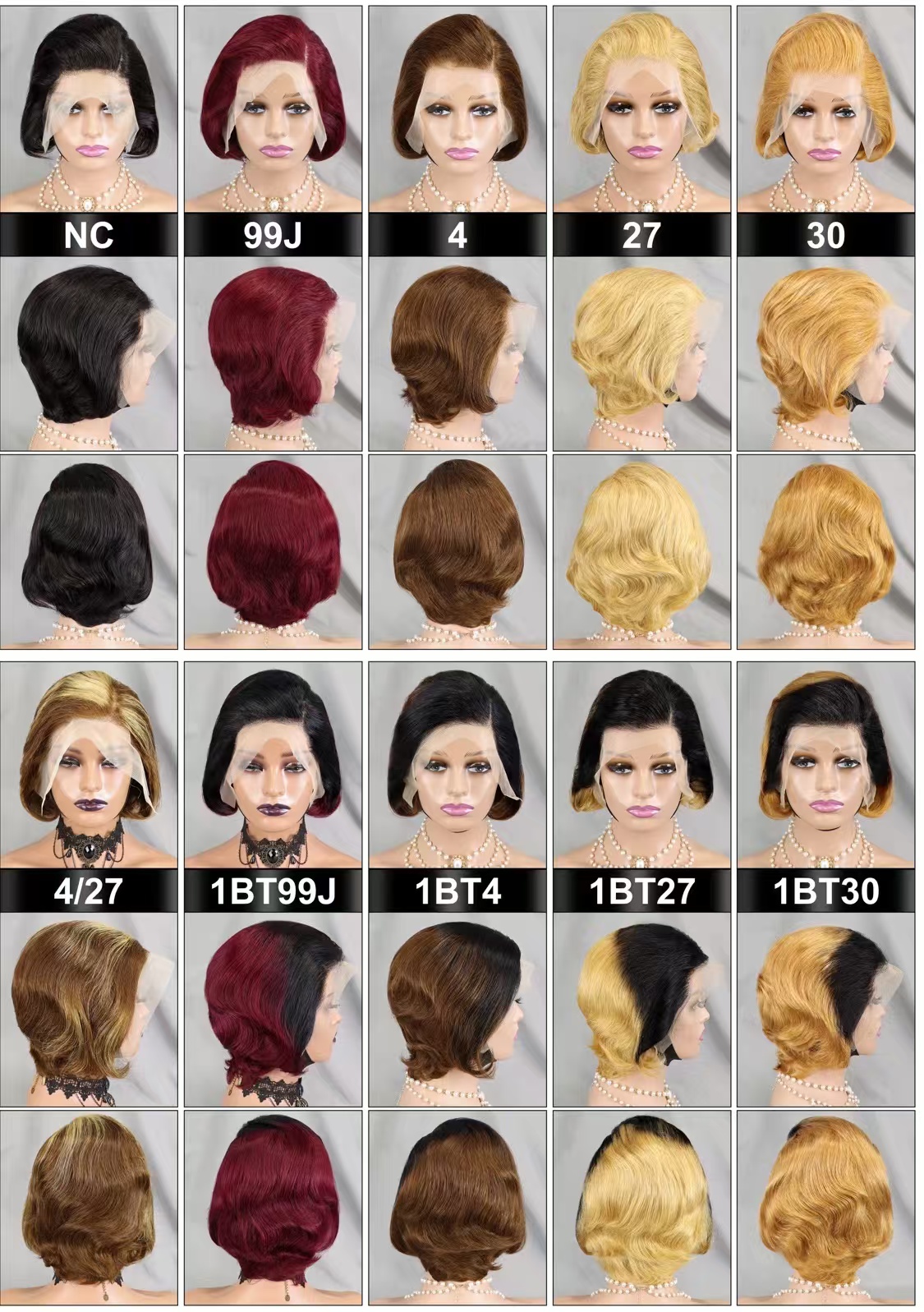  full frontal wigs pixie cutstraight  human hair 