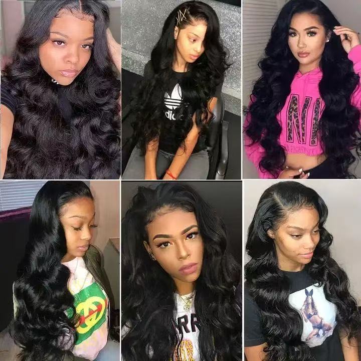 body wave human hair wig 13x4 lace front wig Indian