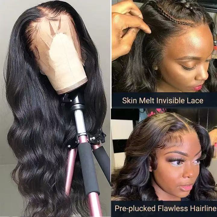 body wave human hair wig 13x4 lace front wig Indian