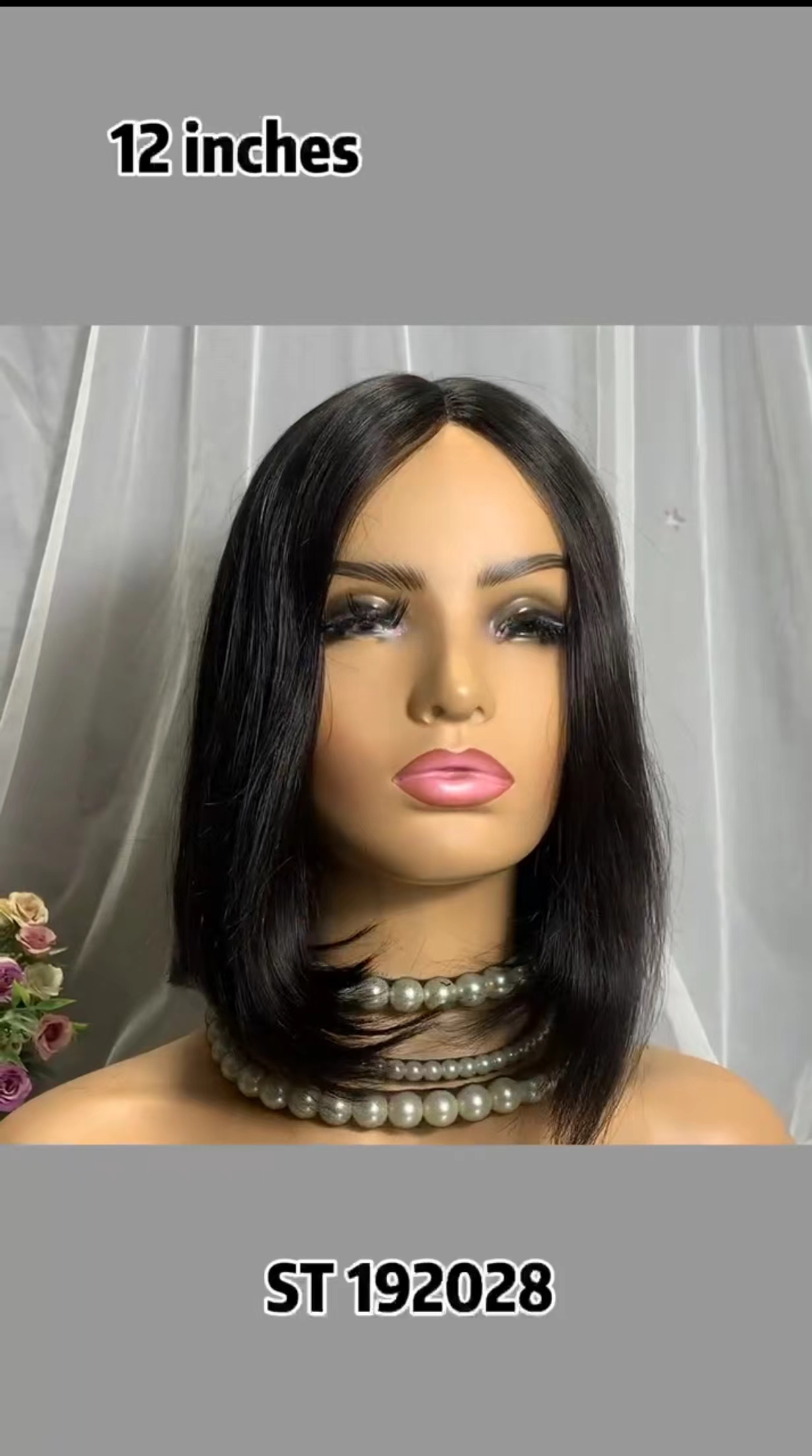12 inches human hair bob wig 