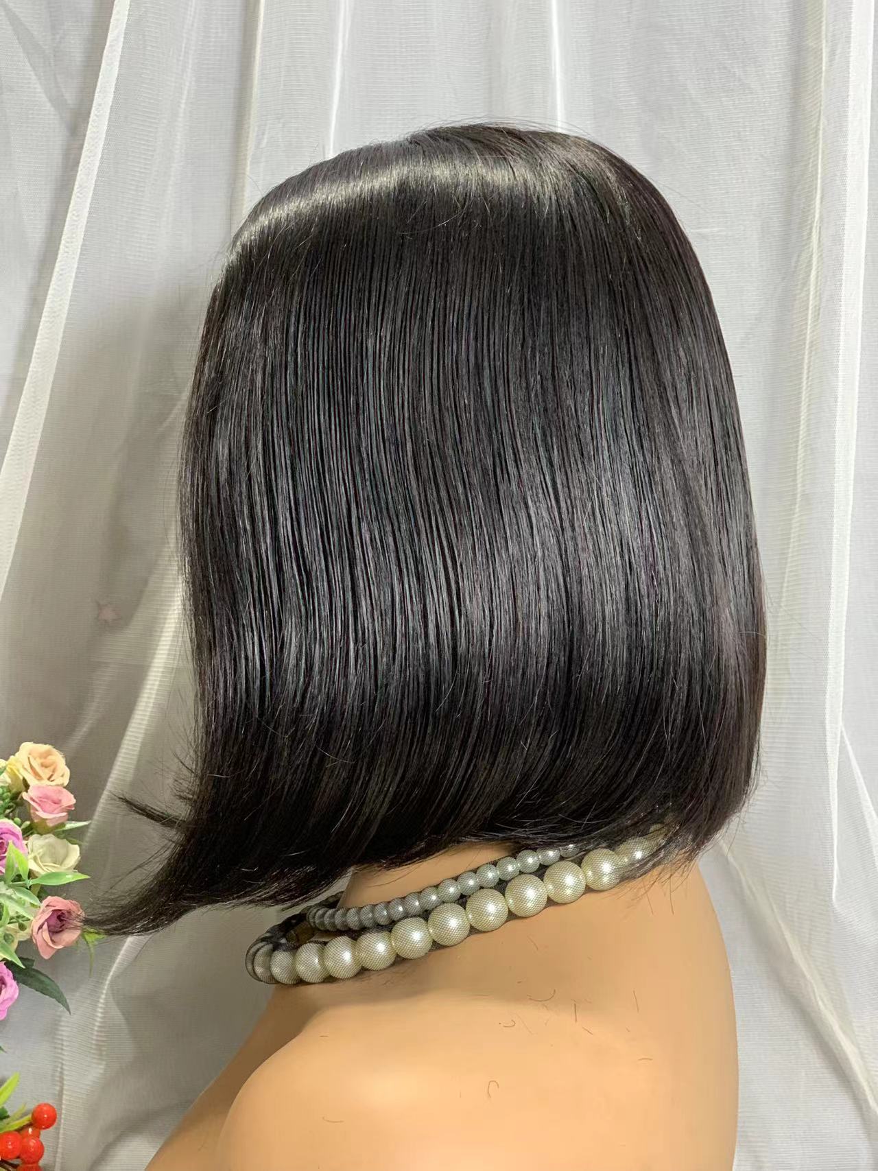 12 inches human hair bob wig 