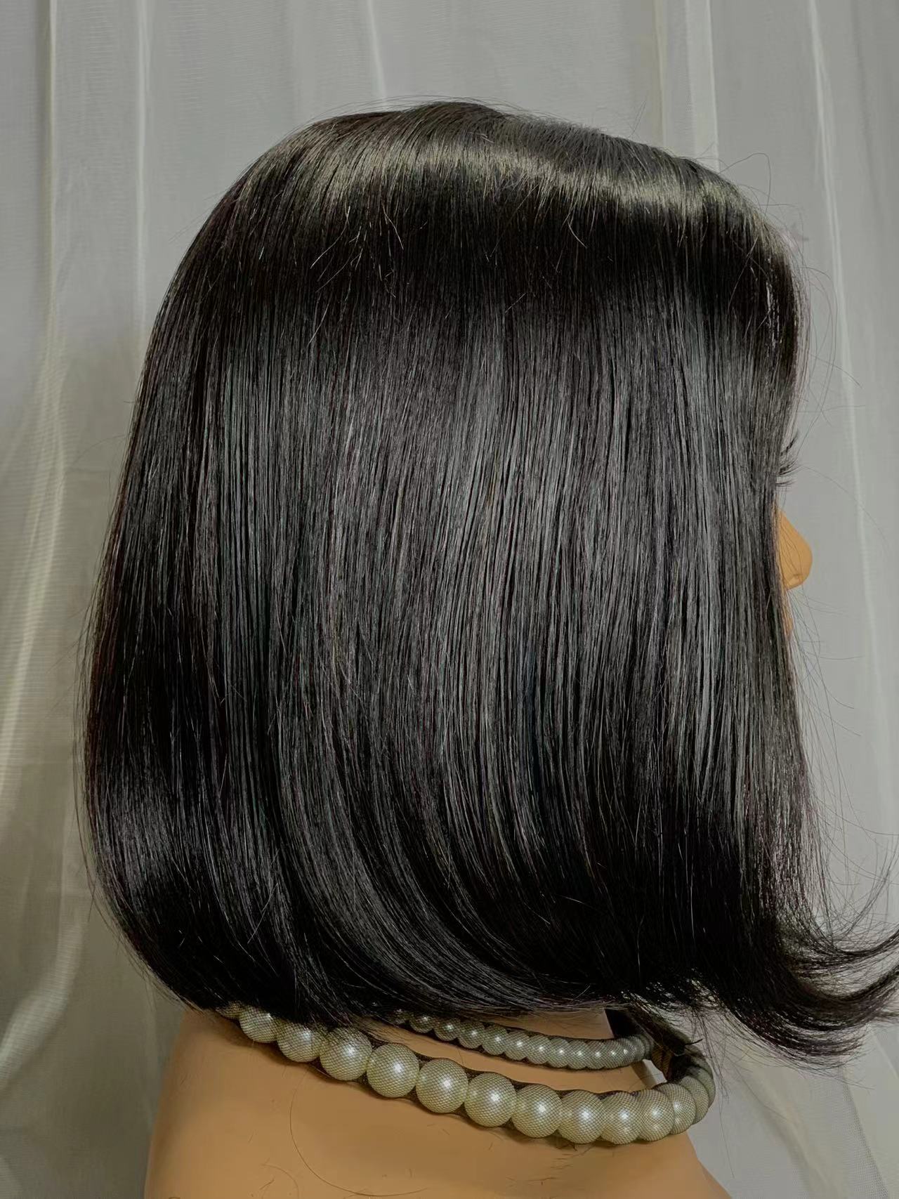 12 inches human hair bob wig 