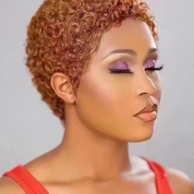 10A Brazilian human hair wig short curly wig